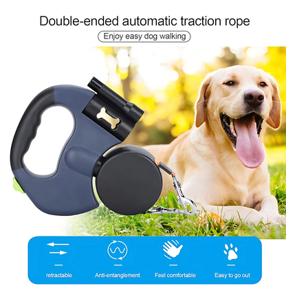 Dual Retractable Leash with LED